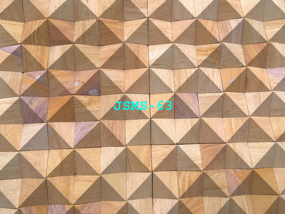 Stone Mosaic Tiles in Diamond Pattern